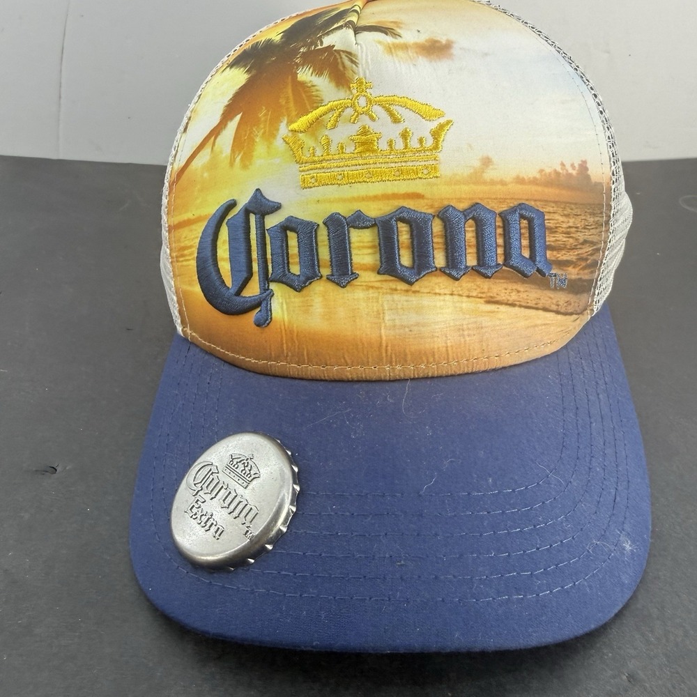 Corona Trucker Hat Snapback Men Beach W/ Bottle Opener Embroidered Logo